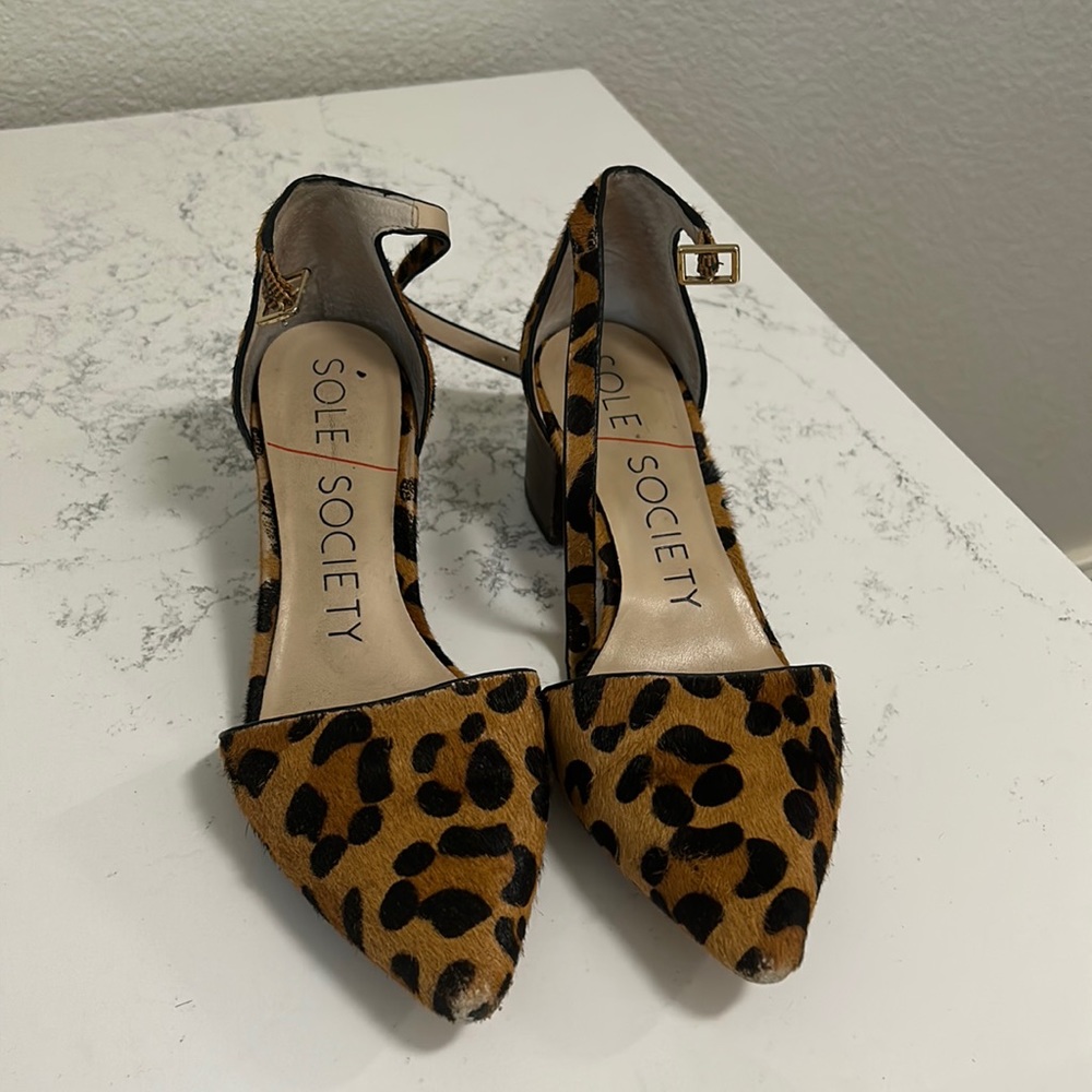 Sole Society Pointy toe low heel height sandals.